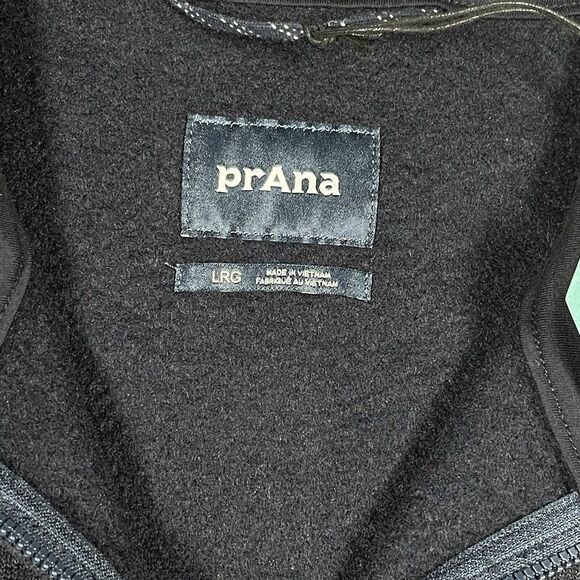 Prana Sweater Mens Large L Blue Brookland 1/4 Zip Pullover Wool Comfort Nautical - Picture 3 of 13